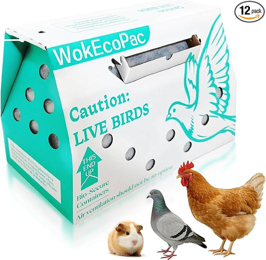 12 Pack Single Live Bird Shipping Boxes, Live Chicken Shipping Boxes, Poultry by Unknown