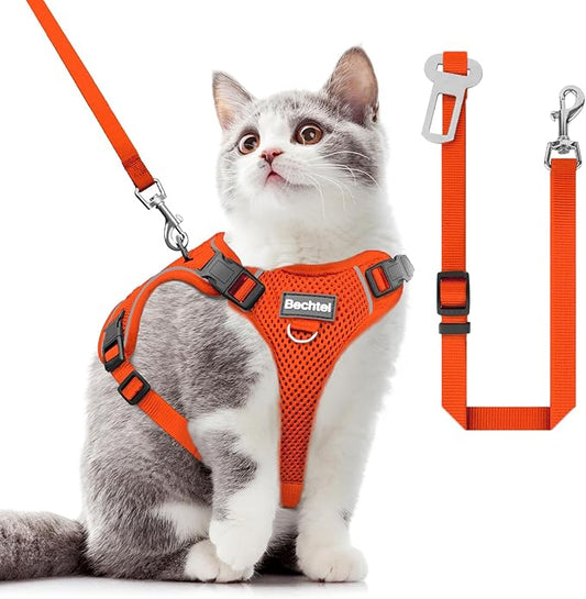 Cat Harness and Leash for Walking, 3 in 1 Adjustable Breathable Soft, Cat by BECHTEL