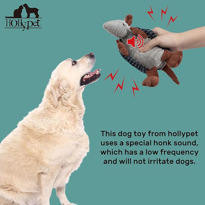 Hollypet Plush Dog Squeaky Toy Stuffed Armadillo Animal Pet Puppy Chew Toys - Image 5
