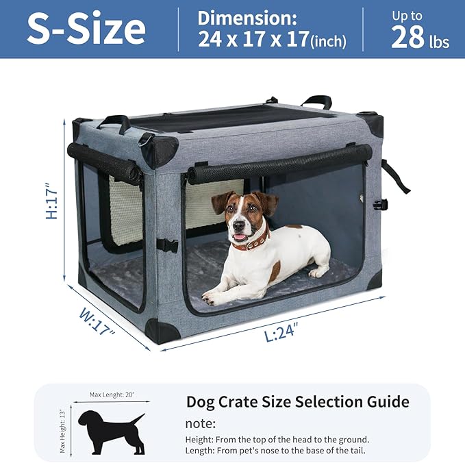 NEZUC Collapsible Dog Crates for Large Dogs Portable Soft Sided Travel Dog - Image 6
