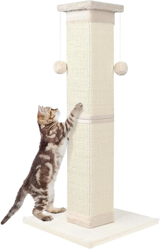 SOCATER Cat Scratching Post 33 Inch Nature Sisal Cat Scratch Post by SOCATER