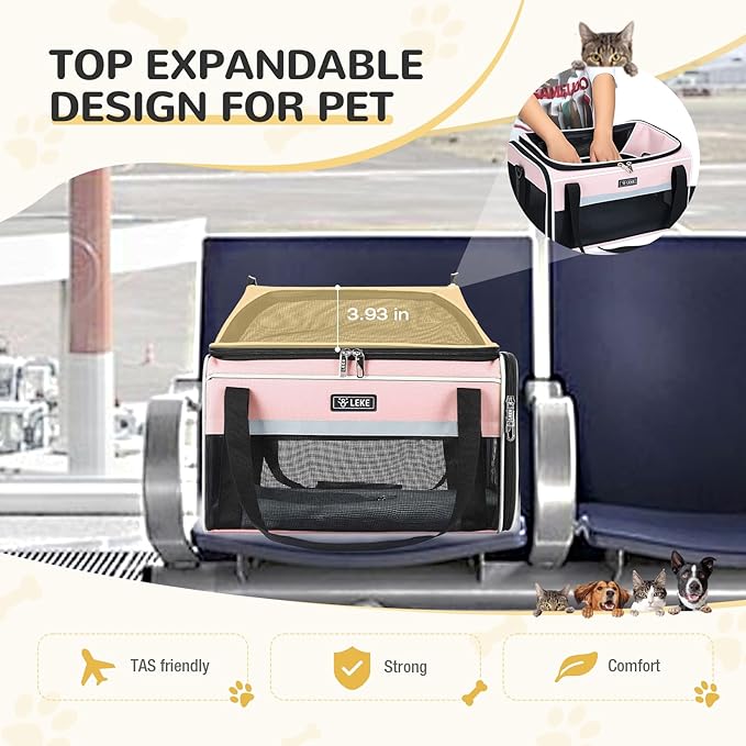 Lekereise Top-Expandable Pet Carrier 18x11x11Inch Delta American United Airline - Image 6
