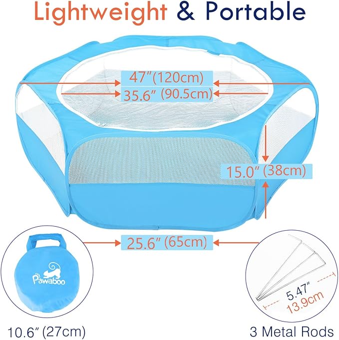 Pawaboo Small Animals Playpen, Waterproof Small Pet Cage Tent - Image 6