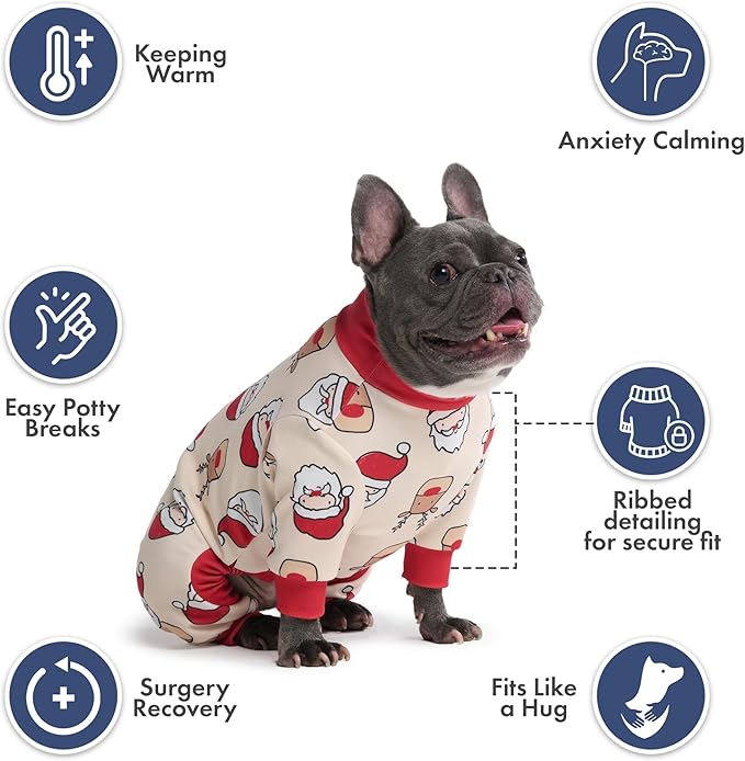 Spark Paws Dog Christmas Pajama, Dog Recovery Suit Male, Ultra-Soft and 4-Way - Image 4