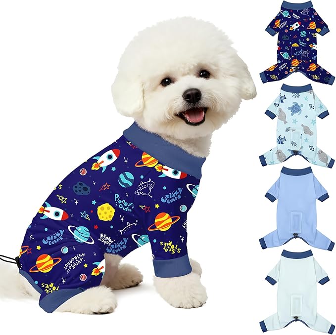 Bienbee Dog Pajamas, 4 Pack Dog Recovery Suit Shedding Suit Cute Soft Puppy by Bienbee