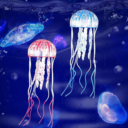 Weewooday 7 Pieces Artificial Fish Colorful Fake Fish Glowing Effect Aquarium - Image 5