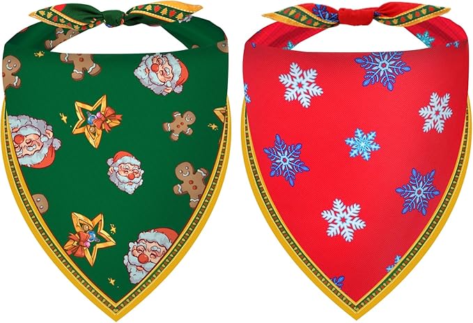 Christmas Dog Bandanas 2 Pack, Holiday Dog Bandanas by SharelovespreadjoychooseGOHERII