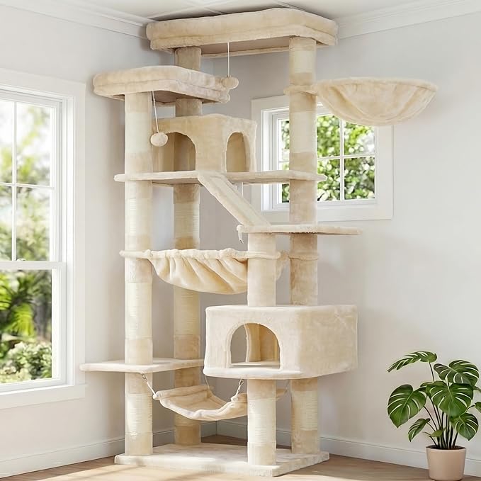 Heybly Cat Tree, 71-Inch-Tall Tower by HEYBLY