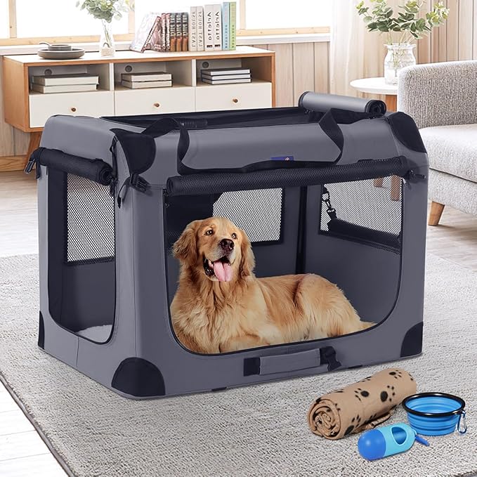 Petprsco 40 Inch Collapsible Dog Crate, Portable Dog Crates - Image 7