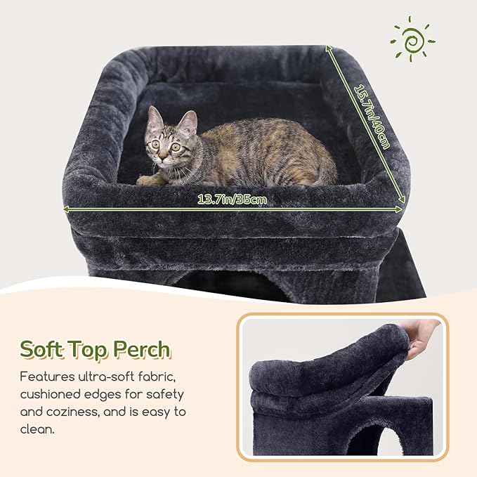 Globlazer 52in Cat Tower for Multiple Indoor Cats, Heavy Duty Multi-Level Cat - Image 2
