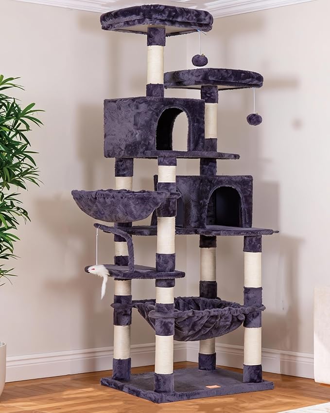 Heybly Cat Tree, 70 inches Tall Cat Tower condo - Image 4