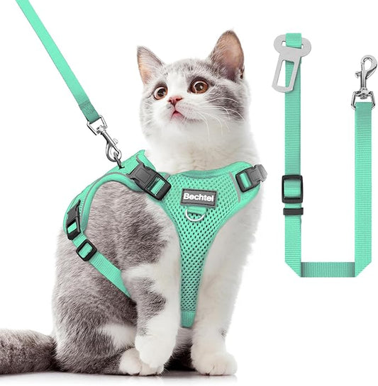 Cat Harness and Leash for Walking, The Upgrade Can be Adjusted in Four by BECHTEL