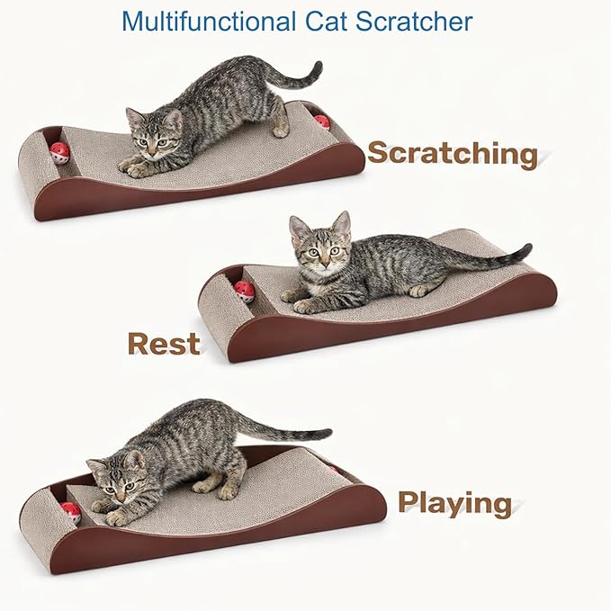 Simple Delxue 30 Inches Extra Large Cardboard Cat Scratcher Bed, Cat Lounge Bed - Image 3