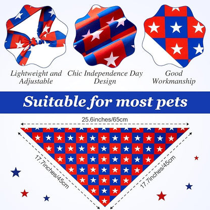 Preboun 50 Pcs Patriotic Dog Bandanas Bulk 4th of July Bandanas - Image 3