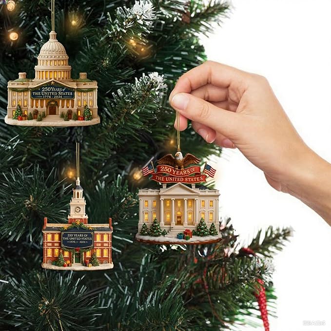 6 Pcs USA 250th Anniversary Ornaments 2D Acrylic Patriot Memorial Ornament - Image 6