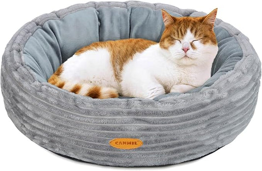 CANMIL Cat Bed, Cat Bed for Indoor Cats, 20’’ Donut Cat Bed for Cats and Small by Unknown