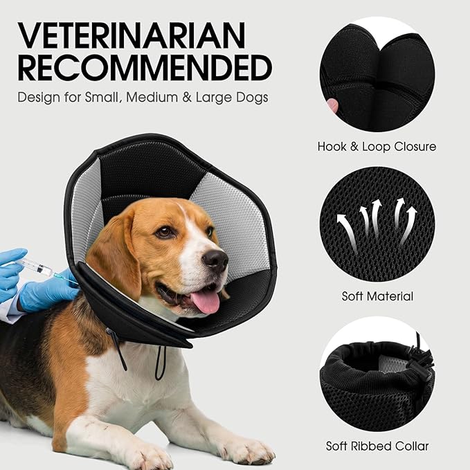 Dog Cone - Soft Cone for Dogs to Stop Licking, Pet E-Collar Alternative After - Image 3