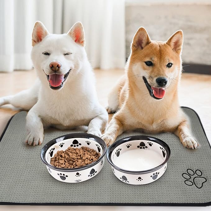 SINLAND Microfiber Extra-Large Pet Food Mat Dish Drying Mat Dog Feeding Mats - Image 6