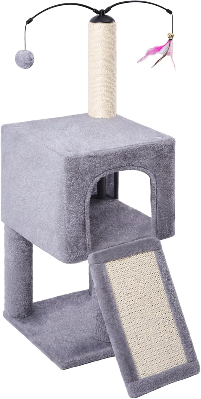 Roypet 32" Cat Tree for Indoor Cats, 2-in-1 Cat House - Image 2