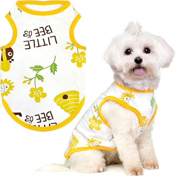 PETCARE Cartoon Dog Shirts for Small Dogs Cute Dog Clothes Yellow Bee Tshirt by PETCARE