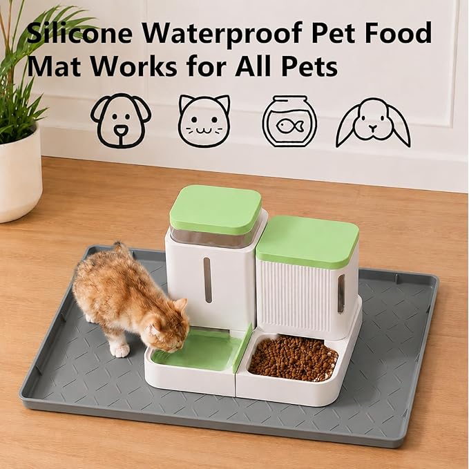 MateeyLife Silicone Mat Waterproof 12"X19", Dog Bowl Mats - Image 4
