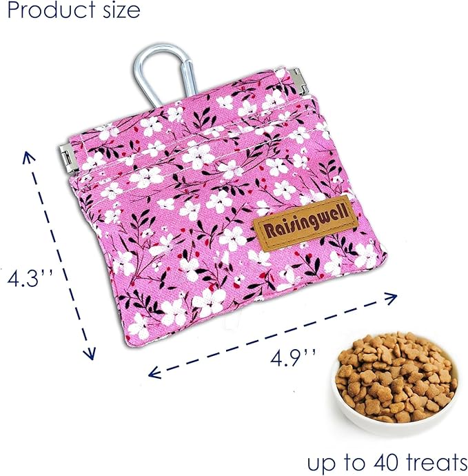 Raisingwell Dog Treat Pouch, Small Cotton Pocket Sized Training Holder - Image 2