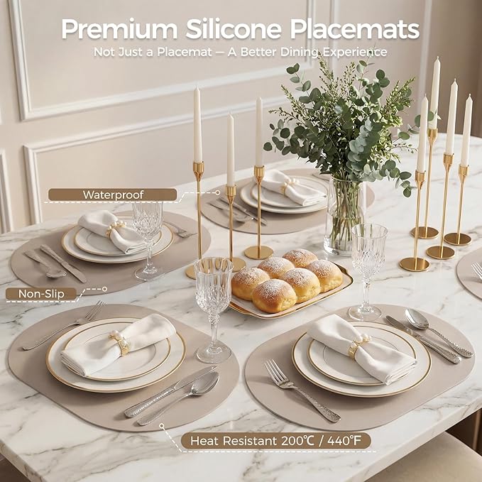 Premium Thick Silicone Placemat，Heat & Oil Resistant, Non-Slip Table Mat - Image 4