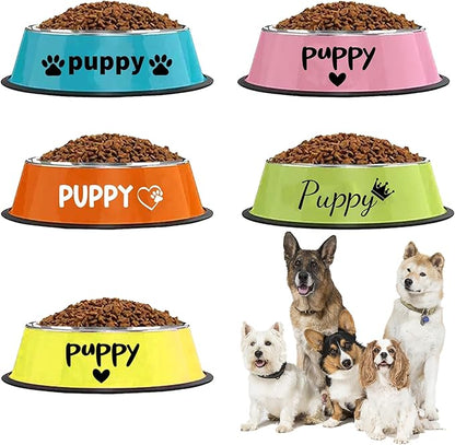 Customized Dog Cat Bowl with Name, BUGMKCS Personalized Steel-stanless Puppy by BUGMKCS-CUSTOM