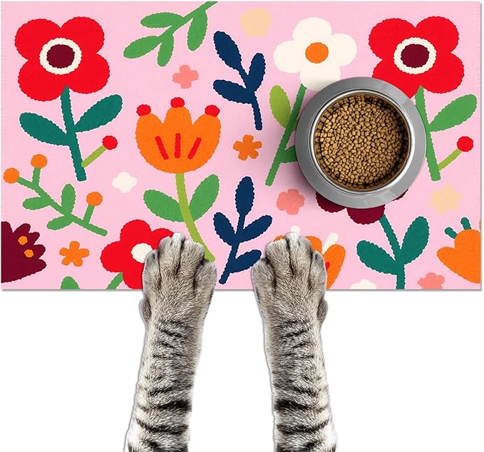 HOMETITUTE Pet Food Mat Non-Slip Mat by HOMETITUTE