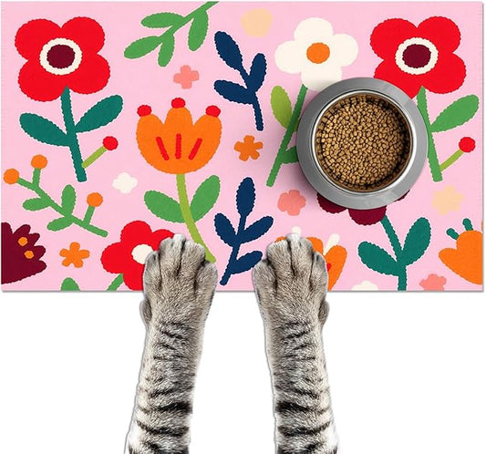 HOMETITUTE Pet Food Mat Non-Slip Mat by HOMETITUTE