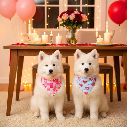 72 Pack Valentine Dog Bandanas Bulk Heart Triangle Pet Scarfs, Adjustable Bib - Image 6