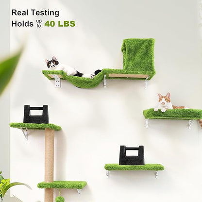 FUKUMARU Cat Wall Shelves, Stable & Safe 5 in 1 Cat Walls Furniture Set - Image 5