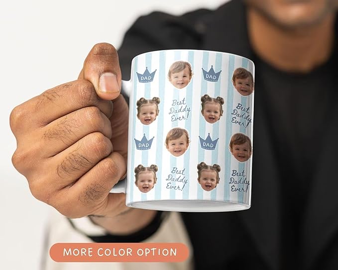 Personalized Baby Face Mug for Grandpa Papa, Photo Coffee Cup, Custom Baby Mug - Image 7
