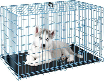 FDW Dog Crate for Small Dogs 24 Inch Folding Metal WirePet Cage Double Door by FDW