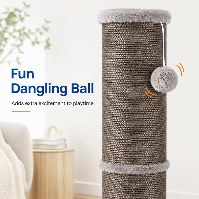 Sisal Cat Scratching Post for Indoor Cats & Kittens, 5.5" Diameter Heavy Duty - Image 6