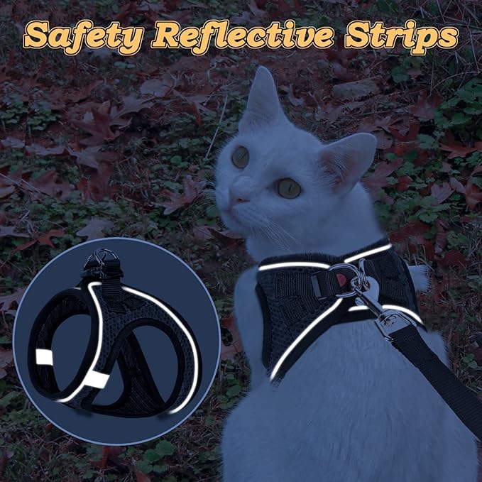 Cat Harness and Leash for Walking Escape Proof, Adjustable Kitten Vest Harness - Image 5