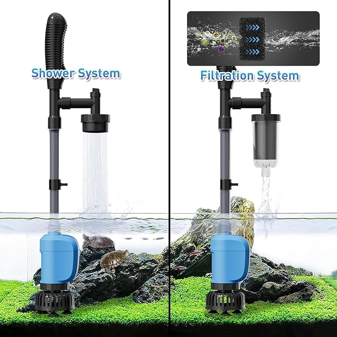 6-in-1 Electric Aquarium Gravel Cleaner, 530GPH Fish Tank Vacuum Cleaner - Image 4