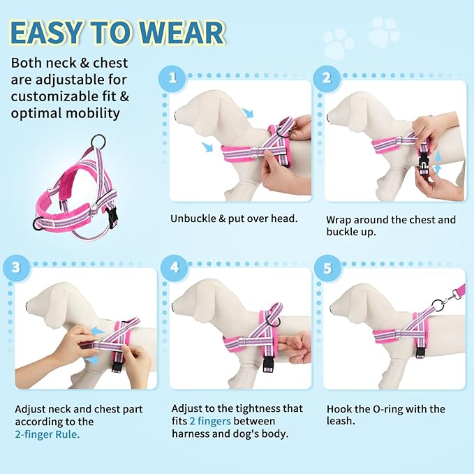 Lukovee No Pull Dog Harness and Leash Set, Soft Padded Small Dog Harness - Image 9