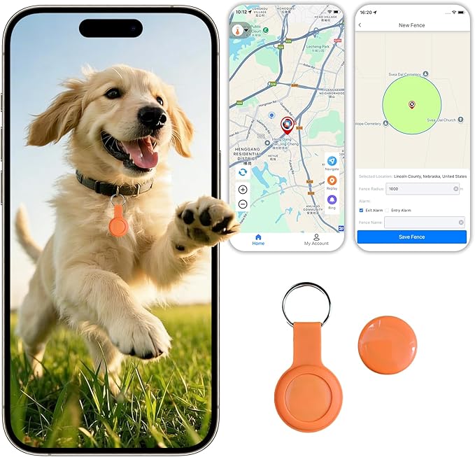 Pet GPS Tracker for Cats & Dogs – No Monthly Fee, No SIM Required, Real-Time by Unknown