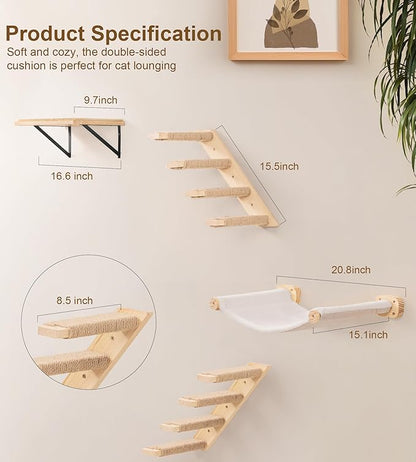 Cat Wall Hammock Set of 3, Wall Shelves - Image 8