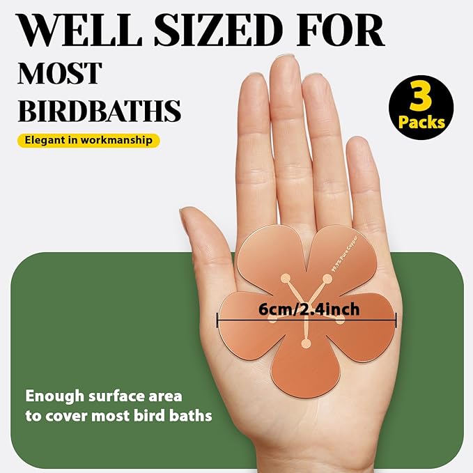 3Pcs Bird Bath Copper Purification Disk 99.99% Pure Copper Water Cleaning Discs - Image 2