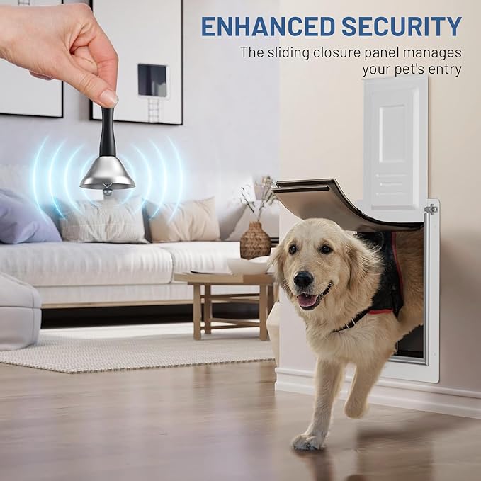 Pet Door for Wall with Secure Aluminum Lock, Steel Frame and Telescoping Tunnel - Image 9
