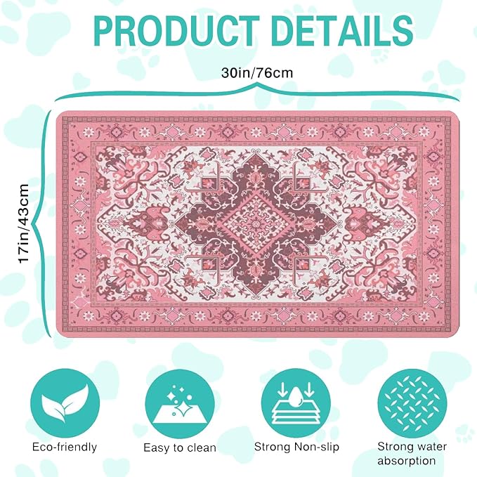Pet Feeding Mat for Floors Waterproof Dog Mat for Food and Water Absorbent - Image 5