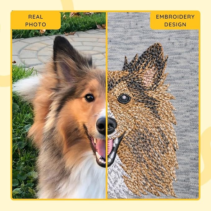 Custom Embroidered Sweatshirt Dog From Real Photo - Image 4