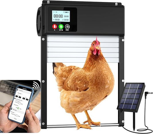 Automatic Chicken Coop Door Solar Powered, WiFi Automatic Chicken Door APP by WININMETA