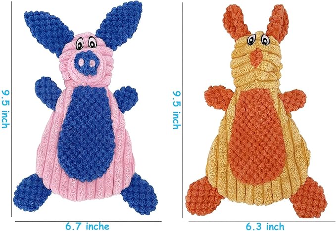 Comtim 2 Pack Durable Dog Chew Toys, Unstuffed Squeaky Dog Toys - Image 4