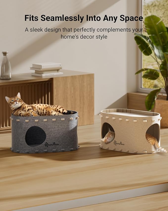 DownyPaws Cat House for Indoor Cats, Cat Bed Cave for Multiple & Large Cats Up - Image 6