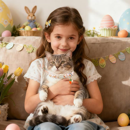 2 Pack Easter Cat Collars, DOGWONG Cute Breakaway Kitty Collars, Easter Kitten - Image 5