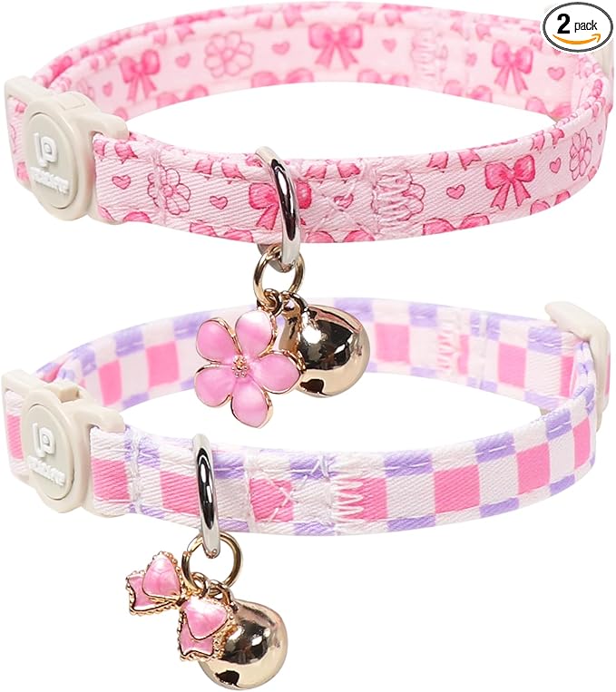 Cat Collar, Pretty Plaid Kitten Collars by UPURARAPUP