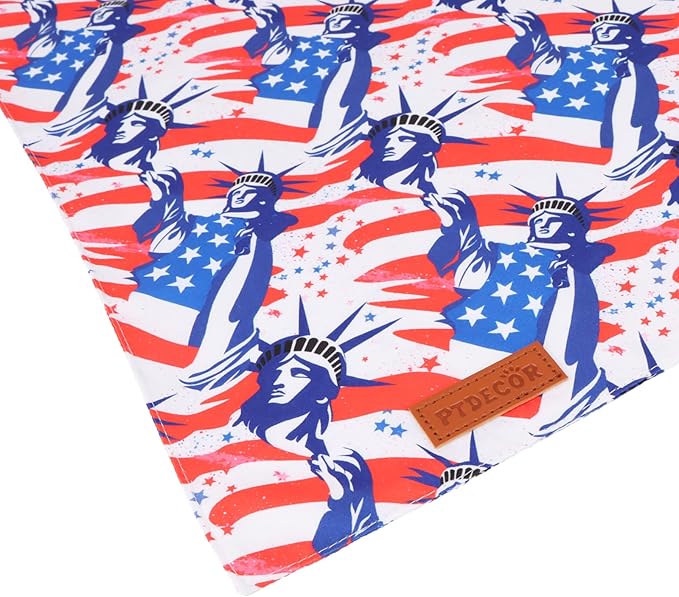 PTDECOR American Flag Dog Bandana Reversible Triangle Patriotic Pet Scarf 4th - Image 5